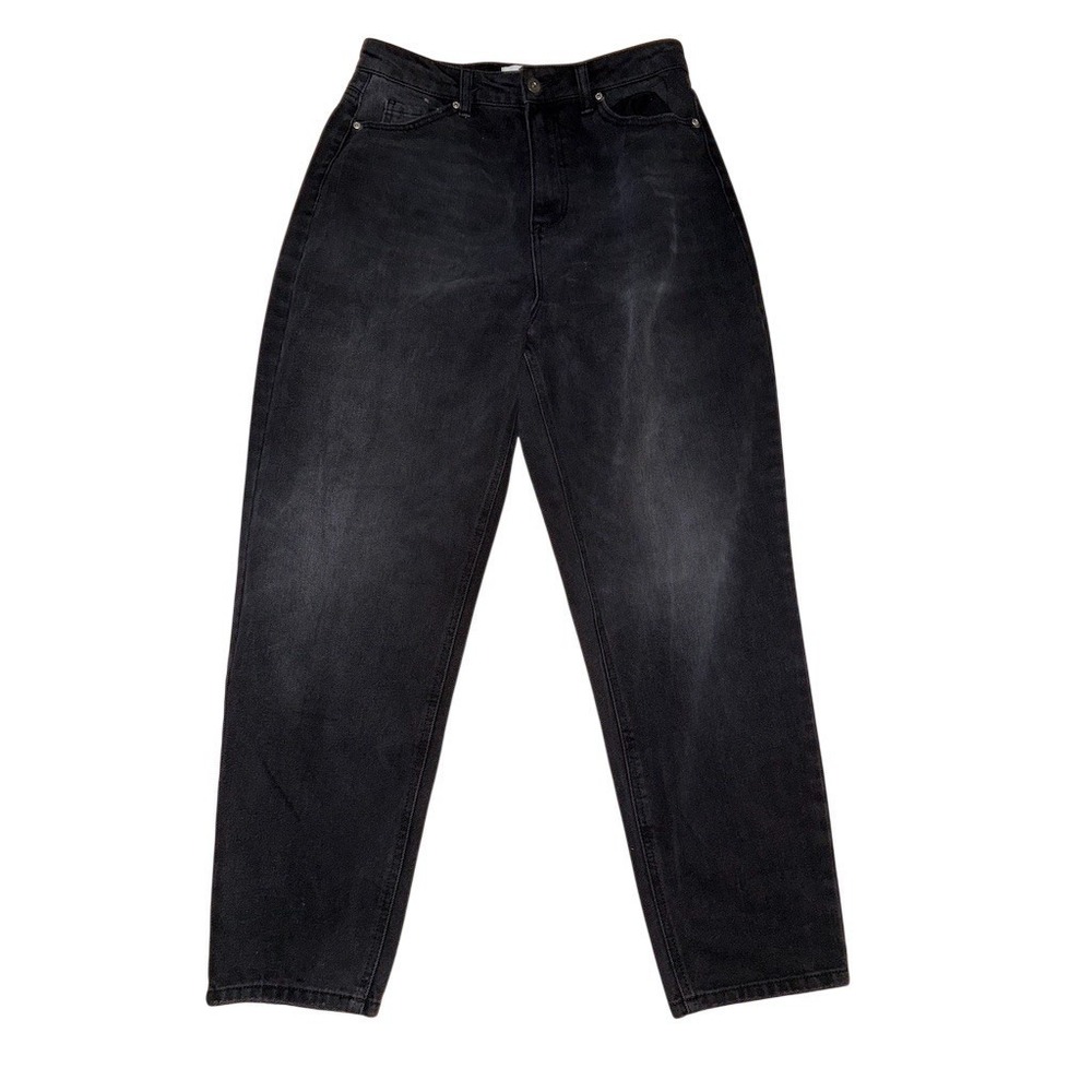 True Craft Mom Jeans Womens Size 11 Washed Black High Rise Tapered Stretch Y2K
